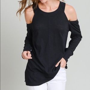 NWT Black Cold Shoulder Top